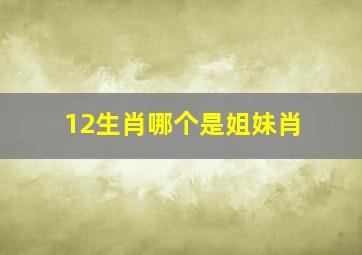 12生肖哪个是姐妹肖