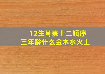 12生肖表十二顺序三年龄什么金木水火土