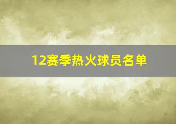 12赛季热火球员名单