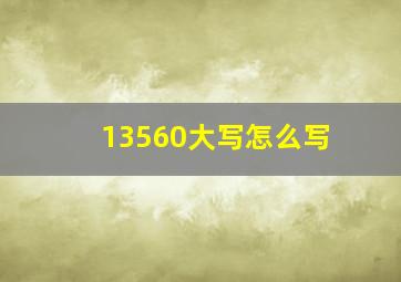 13560大写怎么写