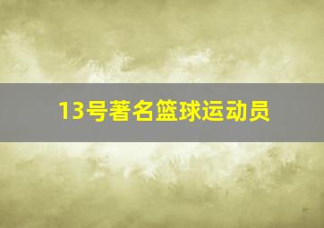 13号著名篮球运动员