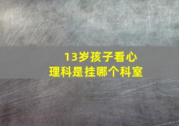 13岁孩子看心理科是挂哪个科室