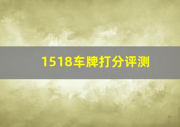 1518车牌打分评测