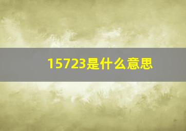 15723是什么意思