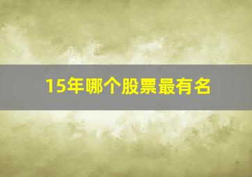 15年哪个股票最有名