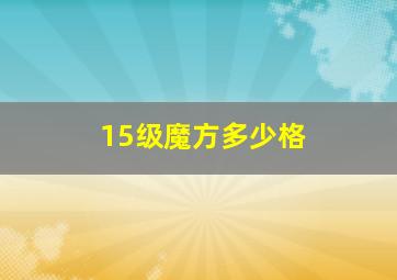 15级魔方多少格