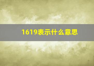 1619表示什么意思