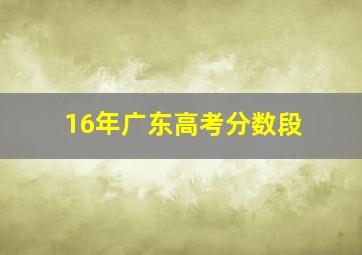 16年广东高考分数段