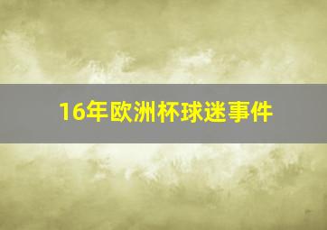 16年欧洲杯球迷事件