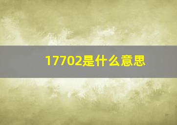 17702是什么意思