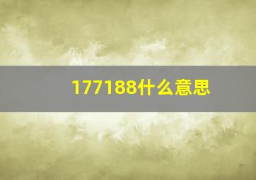 177188什么意思