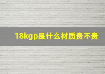 18kgp是什么材质贵不贵