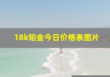 18k铂金今日价格表图片