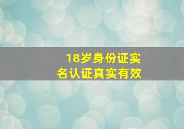 18岁身份证实名认证真实有效