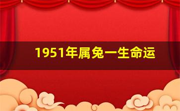 1951年属兔一生命运