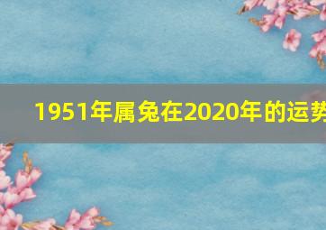 1951年属兔在2020年的运势