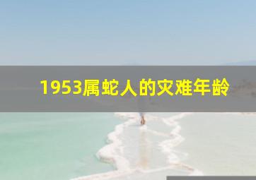 1953属蛇人的灾难年龄