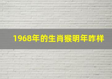 1968年的生肖猴明年咋样