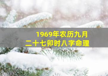 1969年农历九月二十七卯时八字命理