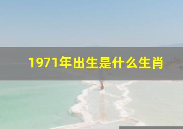 1971年出生是什么生肖