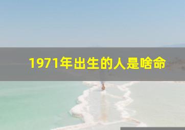 1971年出生的人是啥命