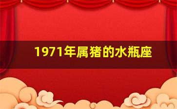 1971年属猪的水瓶座