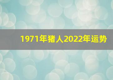 1971年猪人2022年运势