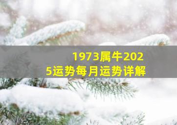 1973属牛2025运势每月运势详解