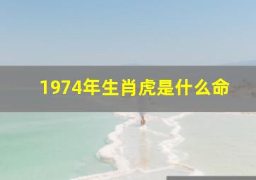 1974年生肖虎是什么命