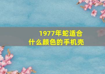 1977年蛇适合什么颜色的手机壳