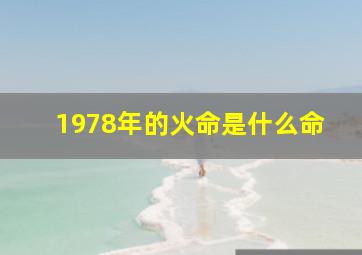 1978年的火命是什么命