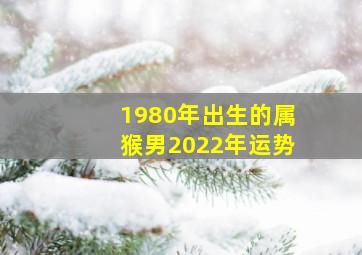 1980年出生的属猴男2022年运势