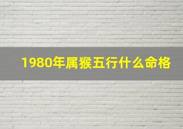 1980年属猴五行什么命格