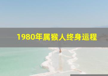 1980年属猴人终身运程