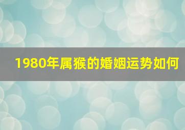 1980年属猴的婚姻运势如何