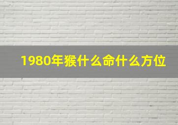 1980年猴什么命什么方位