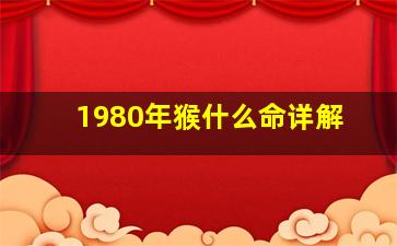 1980年猴什么命详解