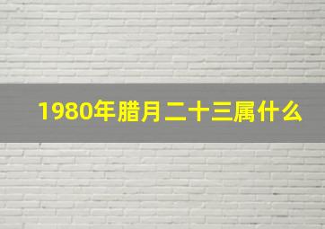 1980年腊月二十三属什么