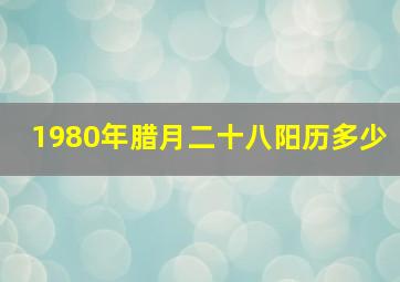 1980年腊月二十八阳历多少