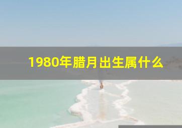 1980年腊月出生属什么