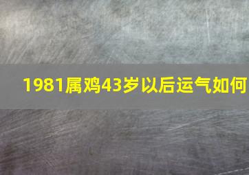 1981属鸡43岁以后运气如何