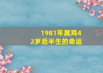 1981年属鸡42岁后半生的命运