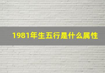 1981年生五行是什么属性