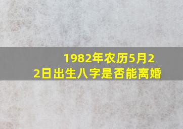 1982年农历5月22日出生八字是否能离婚