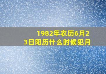 1982年农历6月23日阳历什么时候犯月