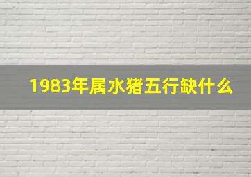 1983年属水猪五行缺什么