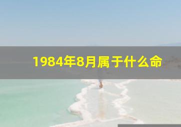 1984年8月属于什么命