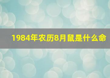 1984年农历8月鼠是什么命