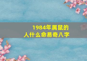 1984年属鼠的人什么命易奇八字