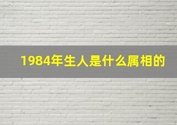 1984年生人是什么属相的